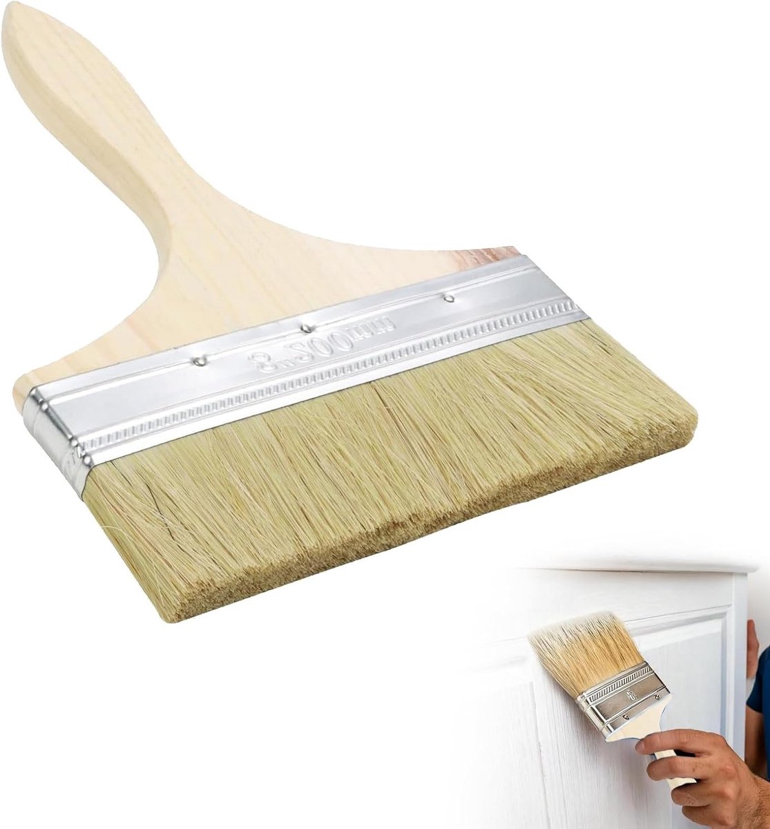 Breed 200 mm Plat Penseel voor Houtbeits, Verf en Vernis - Ideaal voor Buiten en Grote Oppervlakken