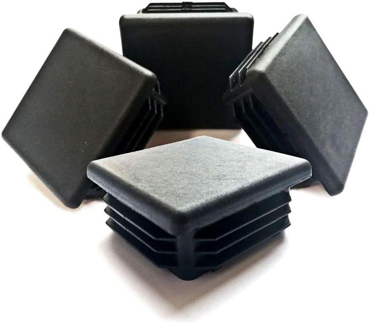 Vierkante Pluggen - Buisdoppen - Meubels Beschermen - Vastgezet & Anti-kras - 12 Stuks 5 Inch - Zwart