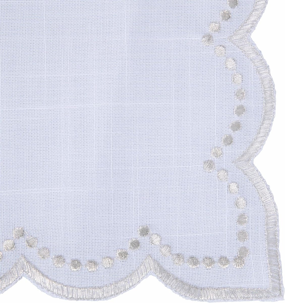 Placemat - Tafelkleed - Kerstdiner Dekken - Gegolfde Rand - 30 x 45 cm - Wit Zilver