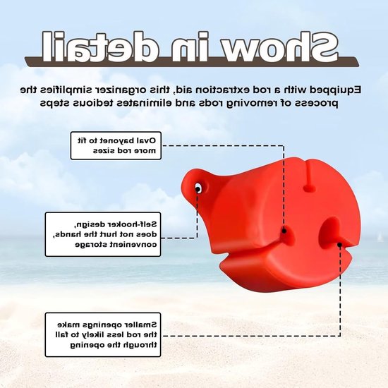Draagbare Hengel Vaste Bal - Set van 5 Siliconen Hengelhouder Clips voor Visgerei en Outdoor Activiteiten van Merkloos — afbeelding 2
