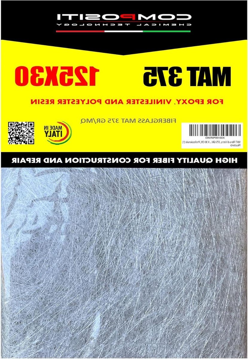 Glasvezelmat - Composiet materiaal - Constructie en reparatie - Eerste keuze kwaliteit - 125 x 30 cm - Wit