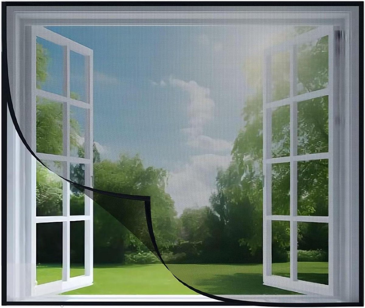 Raamhor - Insectenwering - Frisse Lucht - Afneembaar en Wasbaar - 50x175cm - Zwart