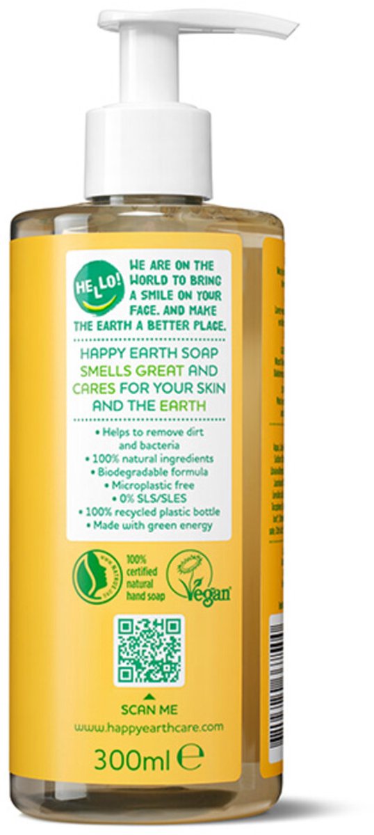 Happy Earth 100% Natuurlijke Handzeep Jasmine Ho Wood - 300 ml