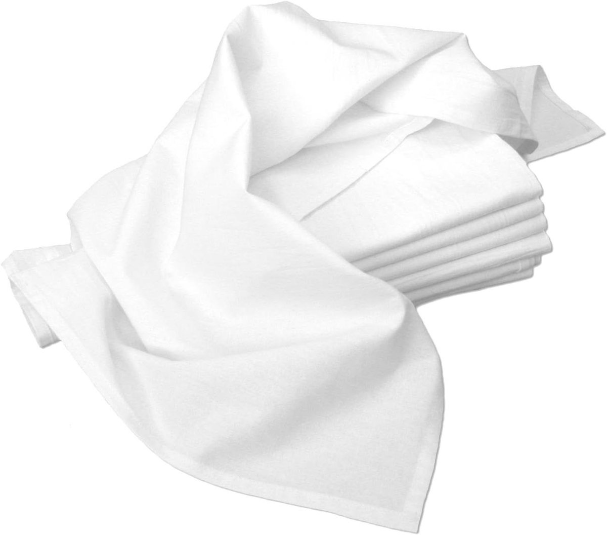 Keukendoeken Katoen - Theedoeken Set - Keuken Schoonmaken - Hangende Lus - 33"x38" - Wit