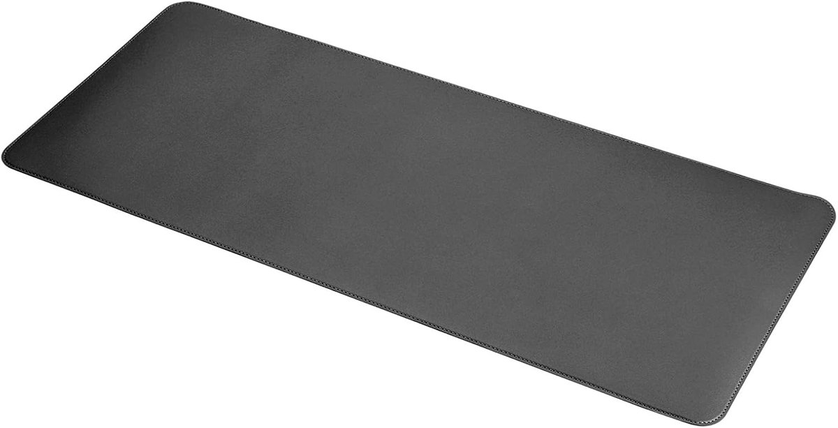 35.6 x 15.7 Inch Bureau Mat - Dubbelzijdig Waterdicht - PU Leer/Cork Schrijfpad Bescherming voor Thuis of Kantoor - Zwart - Desk Accessoires