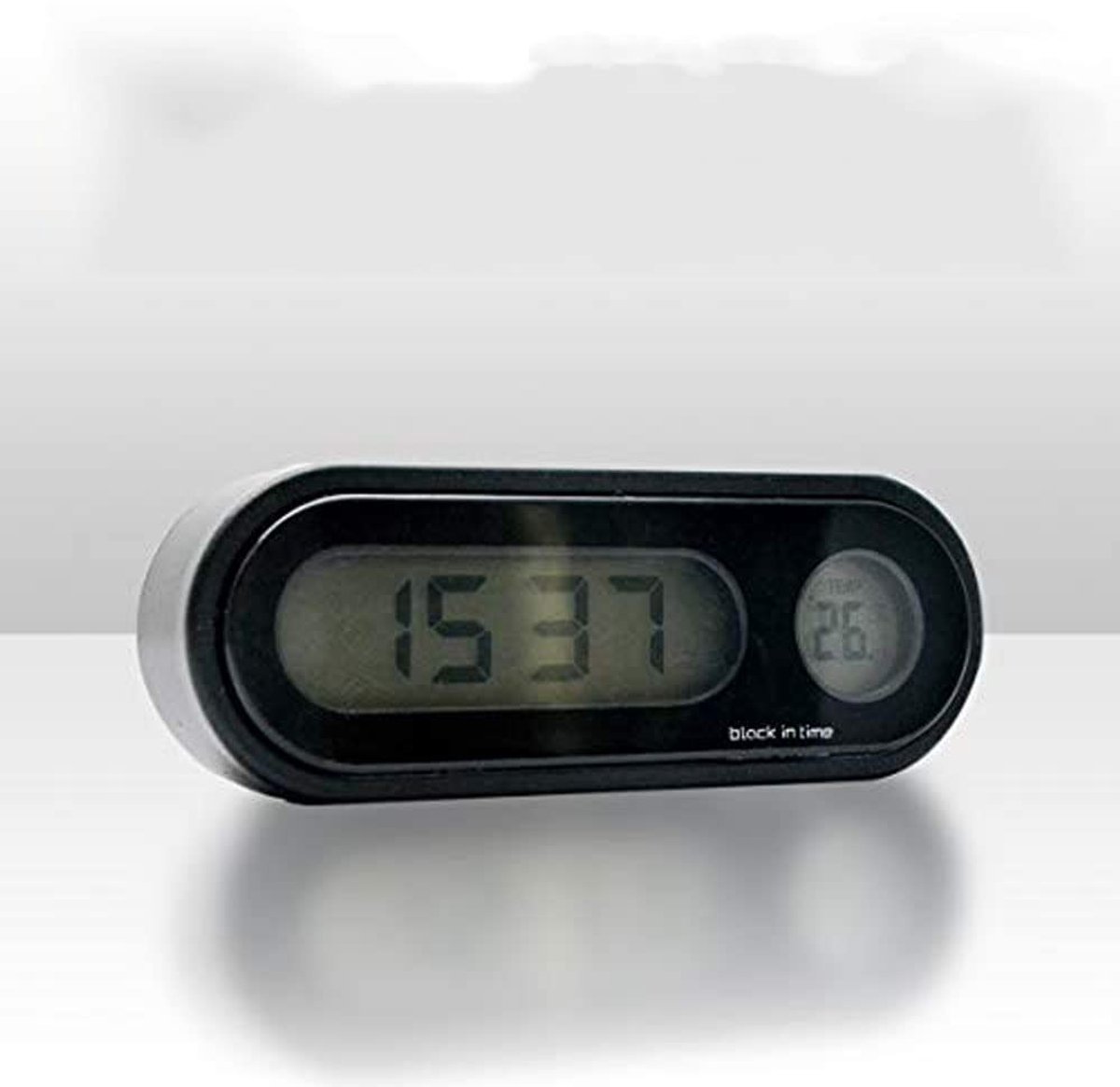 aladdien - Elektronische klok - Digitale thermometer - Met achtergrondverlichting - Universeel formaat - Led-weergave - Voor in de auto - Geschikt v..