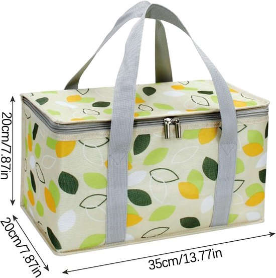 Geïsoleerde Picknicktas - Opvouwbare Koeltas Met Ritssluiting - Herbruikbaar - Voor Warm En Koud - Draagbaar Voor Buitengebruik - Afmeting 35x20x20 Cm — afbeelding 4