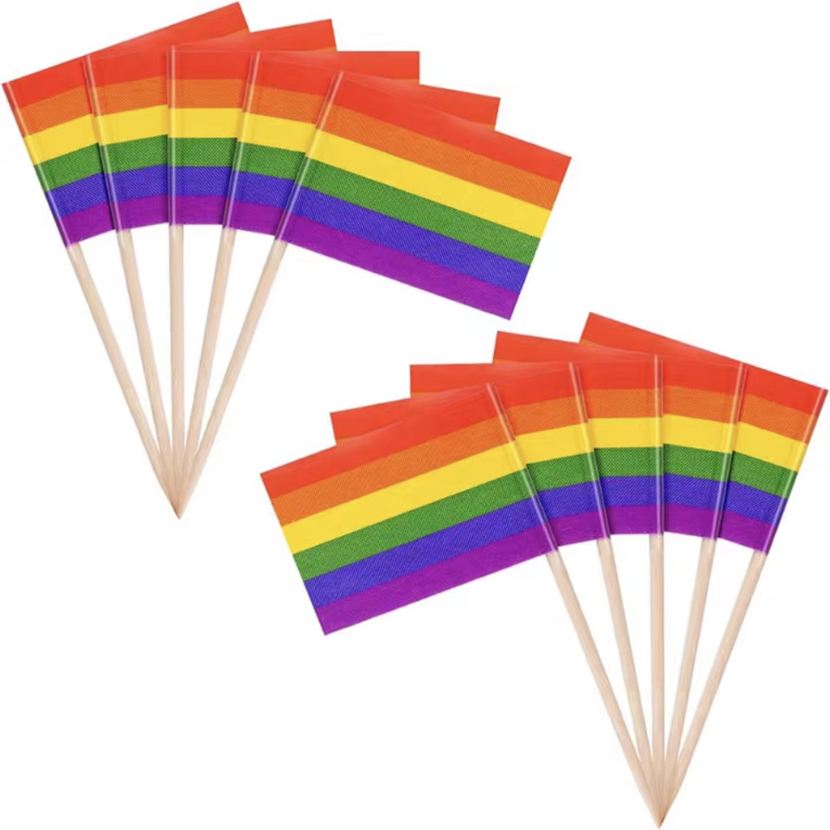 Regenboog vlag cocktailprikkers - Regenboogprikkers - 50 stuks - Pridevlag - Cocktail prikkers - Feestdecoratie - Borrelen - CHPN