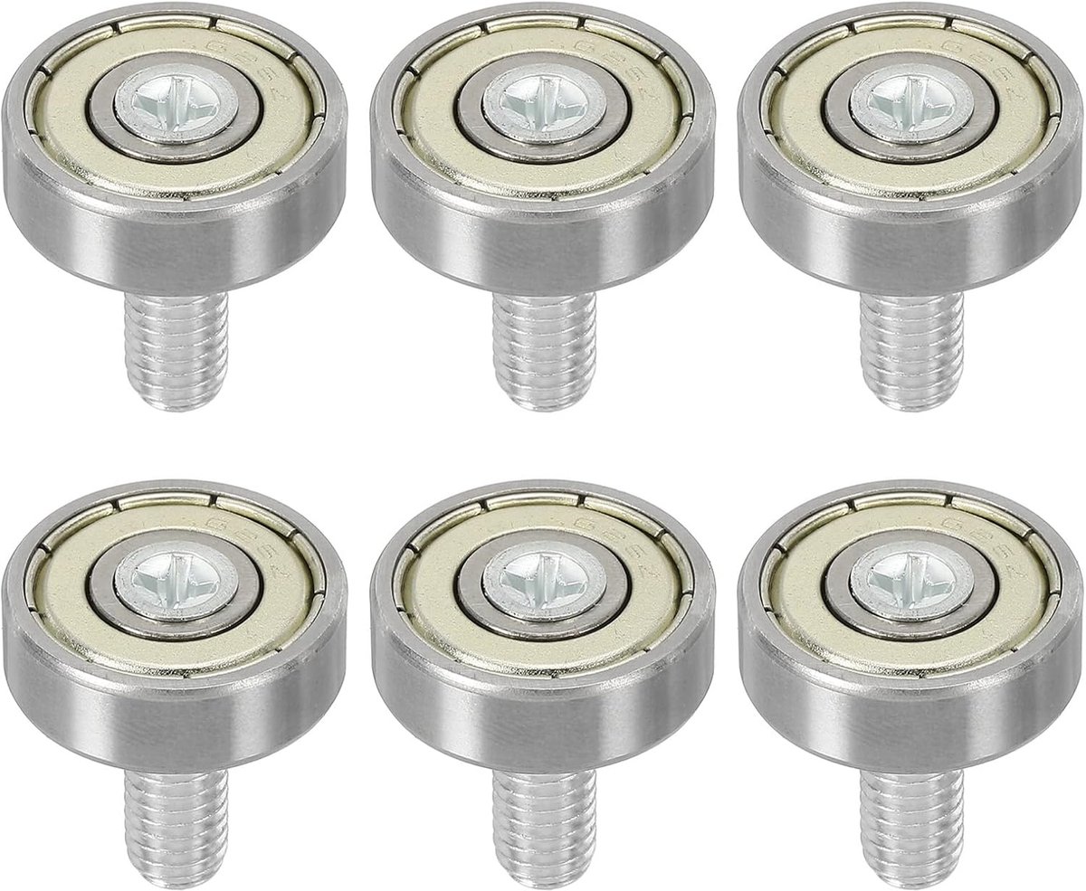 19mm Drawer Rolls - 6-Pack Vervangingswielen voor Lades met Kleine Pulley - Wit