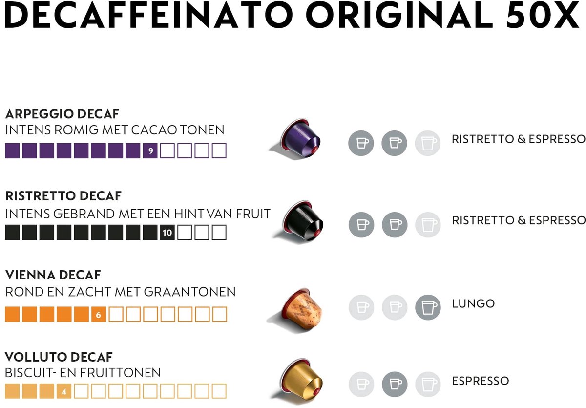 Nespresso Original Koffiecups Decaffeinato pack 50x capsules thumbnail 6