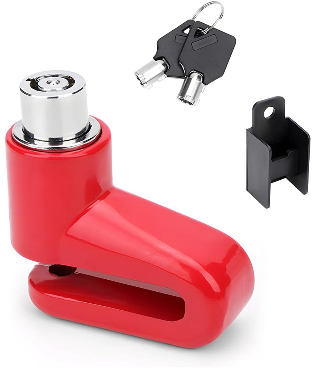 SPHProducts - Motorfiets ketting - Anti diefstal apparaat - 110dB alarm - Rood - Hoge veiligheid schijf - Bescherming voor motorfiets - Geschikt voor