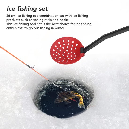 Golden crown - Ijs Hengel Reel Combo Set - Complete IJsvis Gear - 56cm - Perfect voor Wintervissen - Inclusief Haak en Scoop - Voor de Serieuze Visser van golden-crown — afbeelding 4