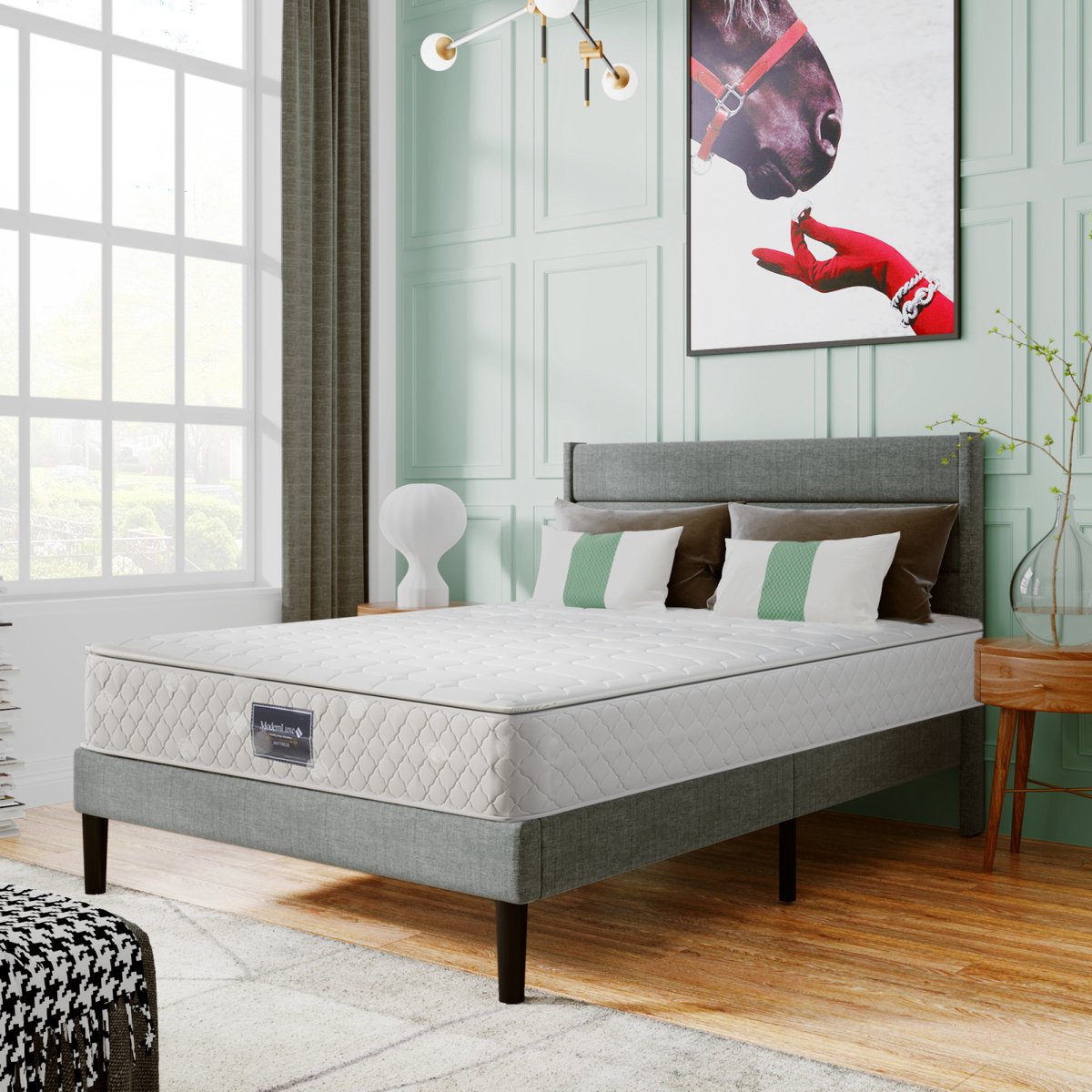 25 cm dikke binnenveringmatras, 160x200 cm, hardheidsgraad H3, individueel verpakte pocketveren, 7-zone koudschuimmatras, 100% Oeko-Tex gecertificeerd