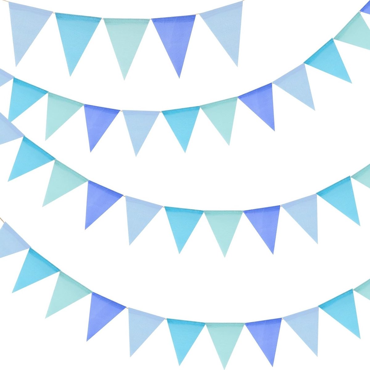 Blauwe Vlaggenlijn voor Buiten, Weerbestendig, 12 Meter met 36 Vlaggen, Perfect voor Tuin, Verjaardagen en Kinderkamers