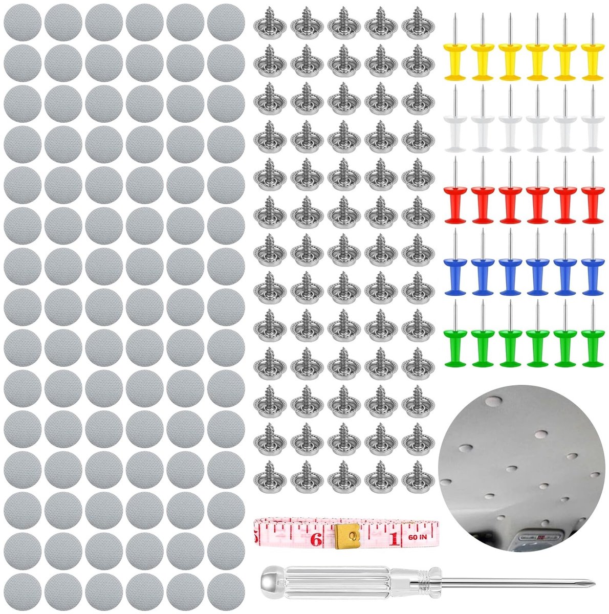 VT Goods - 90-delige reparatieset voor autoluifel - Complete set voor snelle reparaties - Compact formaat - Inclusief nagels en schroevendraaier - G..