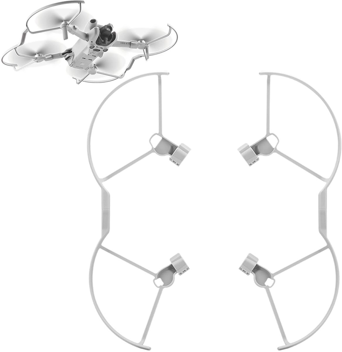 Dailygoods - Propeller Bescherming - Anti-Collision Bumper - Grijs - Drone Accessoire - Beschermset voor Mini 4 Pro - 4 Stuks
