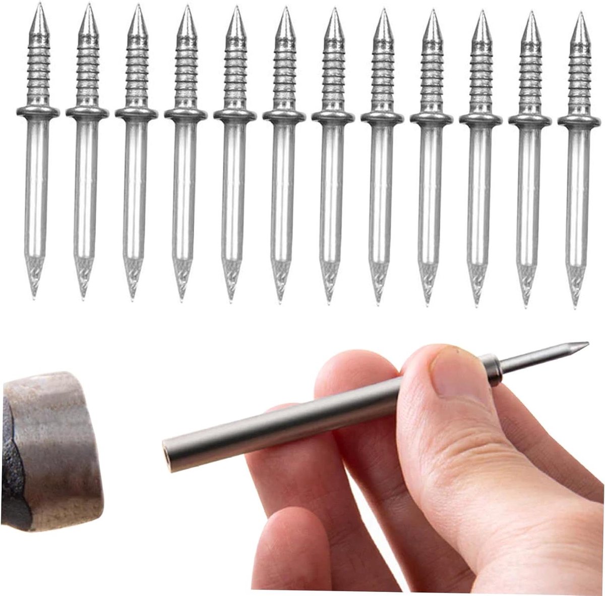 Plint Nagels - Verzonken Bevestiging - Plinten Monteren - Roestvrij Gegalvaniseerd - 200 Stuks - Zilver