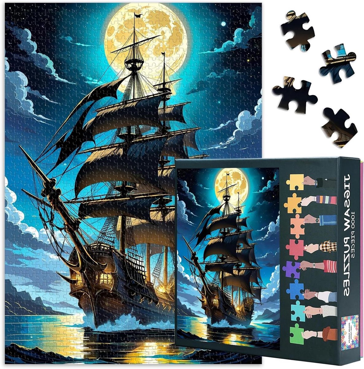 Puzzel 1000 stukjes - Legpuzzel volwassenen - Ontspannend tijdverdrijf - Gedetailleerd oceaanontwerp - 70 x 50 cm - Multicolor