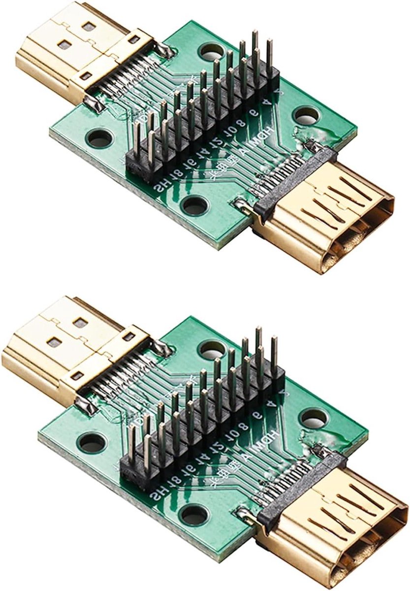 HDMI Connector Test PCB - Adapter Board - Data Kabel Testen - 19 Pin A Type - 2 Stuks - Groen