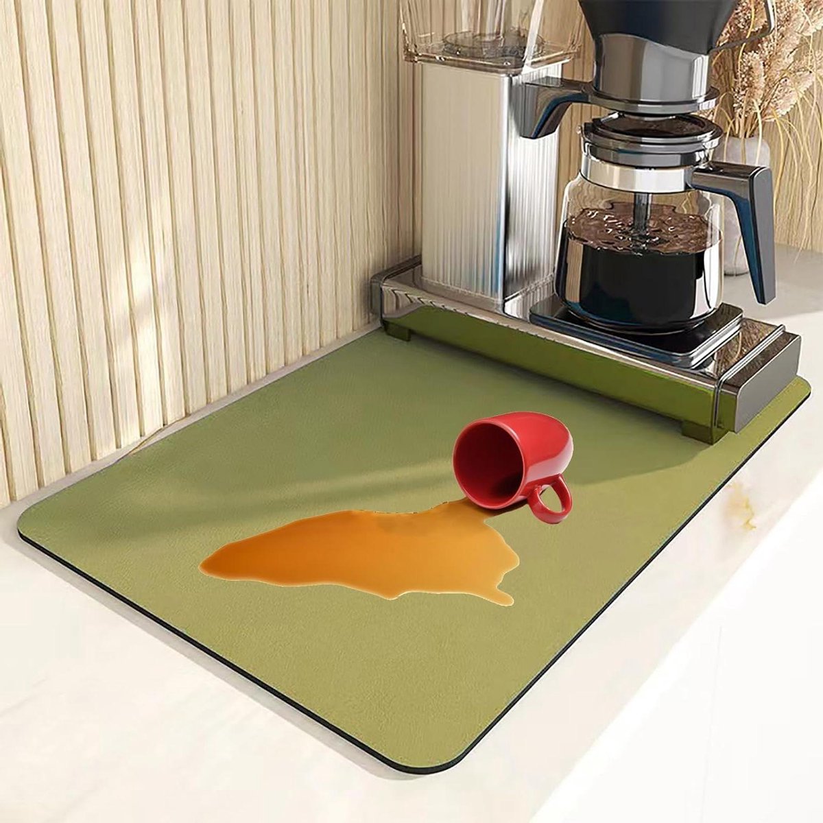 Drogen Mat - Afwasmat - Keuken Droog Houden - Snel Absorberend - 40 x 50 cm - Groen