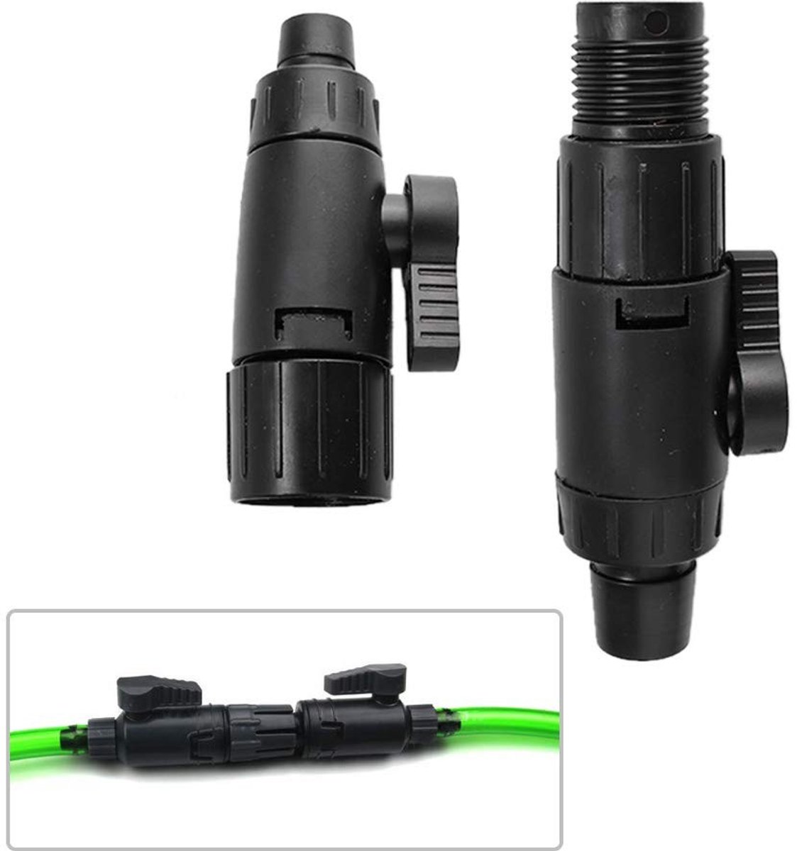 aladdien - Aquariumslangventiel - Messing - Dubbele snelkoppelingen - 12 mm en 16 mm - Hoogwaardige afwerking - Voor aquariumgebruik - Tankventiel v..