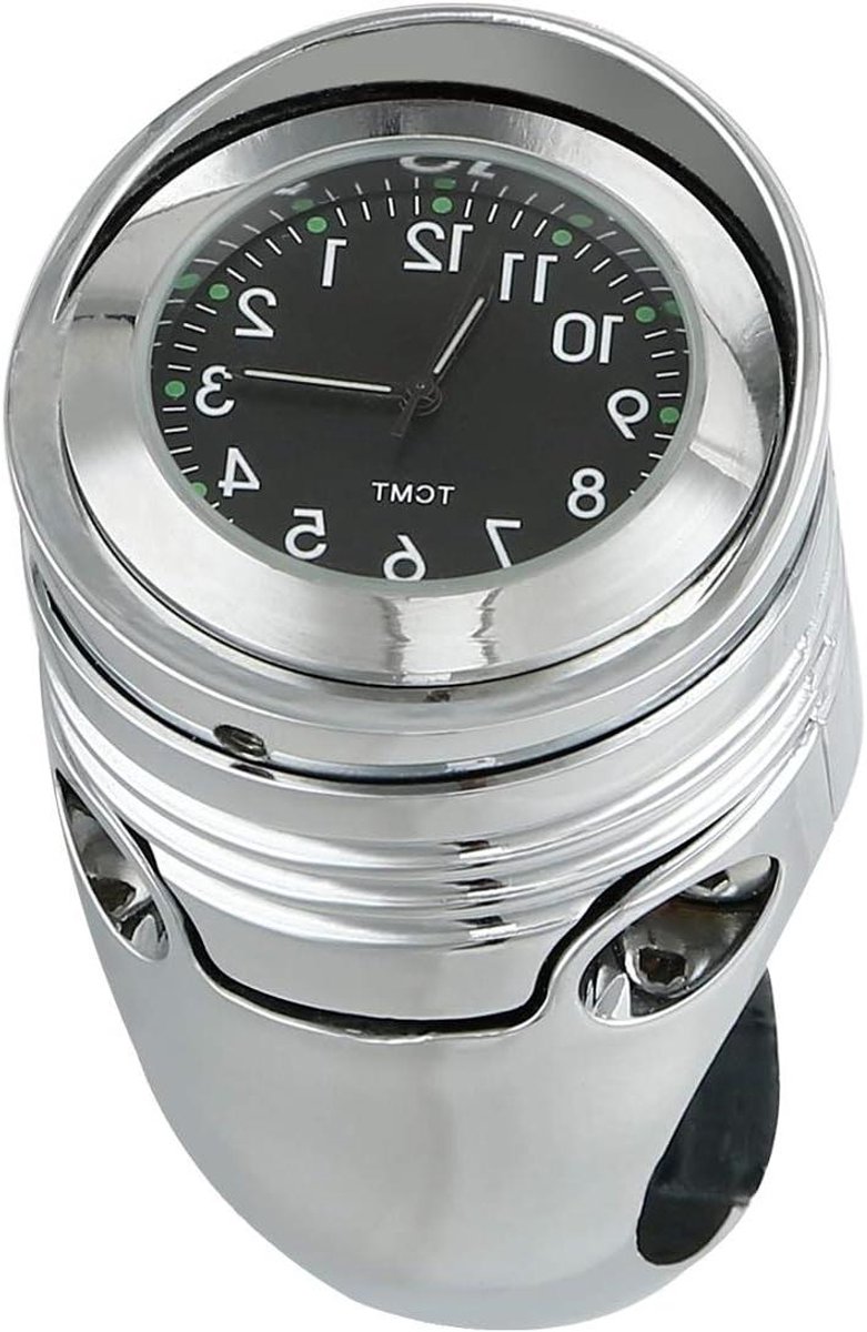 Stuurklok Motor - Motorfiets Klok - Rijtijd Bijhouden - 1 1-4 Inch Bevestiging - N.v.t. - Chroom