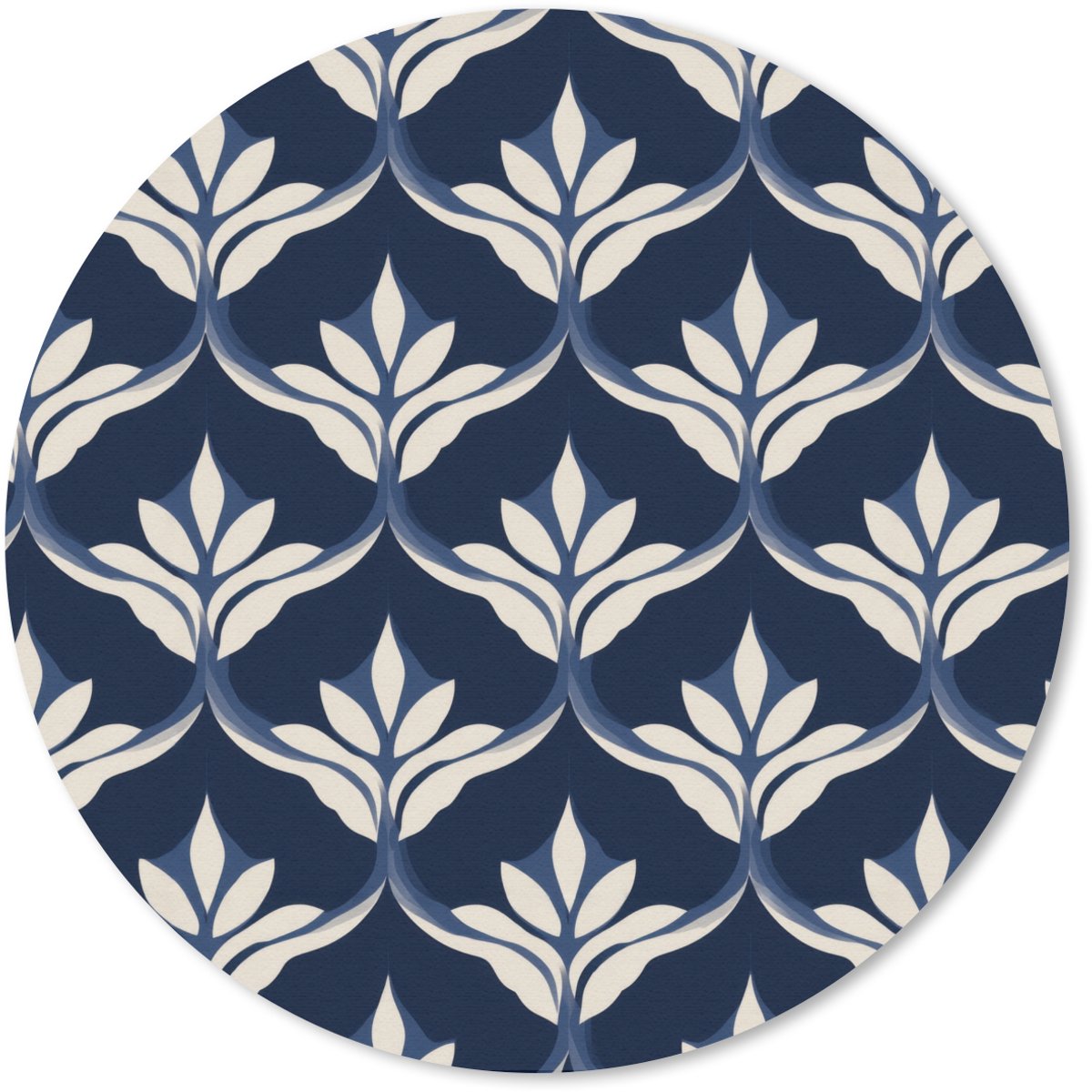 Muismat rond 20x20 cm - Mousepad Modern - Ontwerp - Blauw - Ronde muismatten