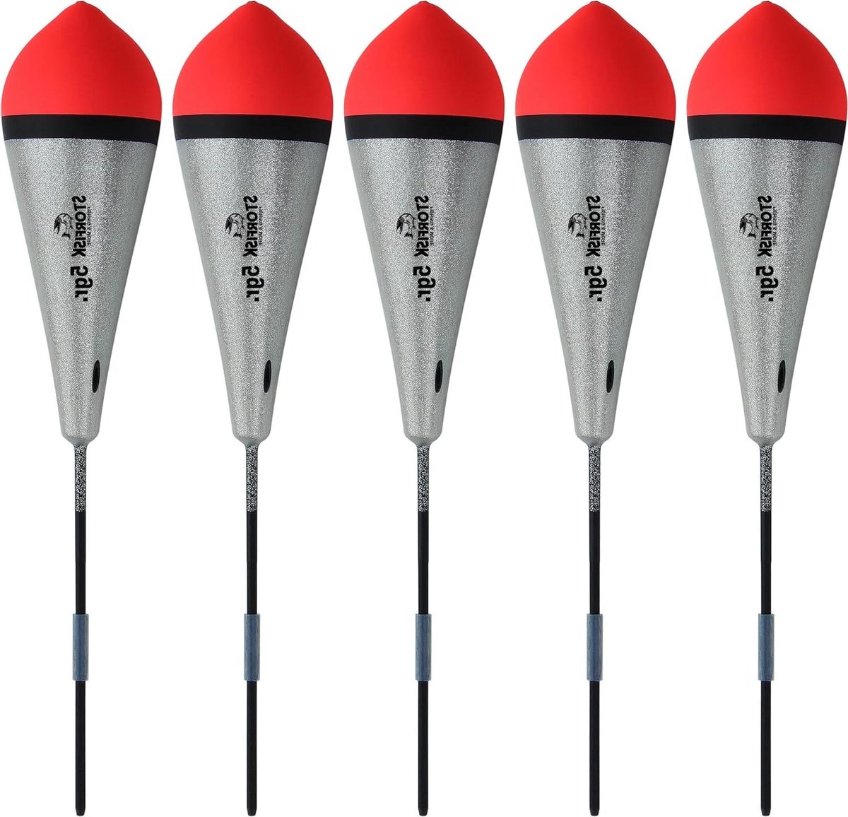 Forel Dobbers Set - Vissen Dobbers - Forel Vissen - Signaaloranje Punt - 5 Stuks - Zilver