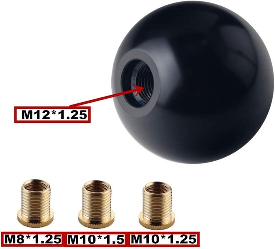Schakelpookknop - Versnellingspook - Sportief Rijden - Gewogen Ontwerp - M12x1.25 Adapter - Zwart Rood van Merkloos — afbeelding 2