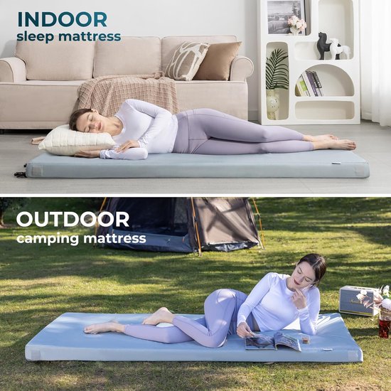 Camping Matras - Schuim Slaapmat - Comfortabel Kamperen - Waterdicht Geheugenschuim - 190 x 76 cm - Blauw van Merkloos — afbeelding 3