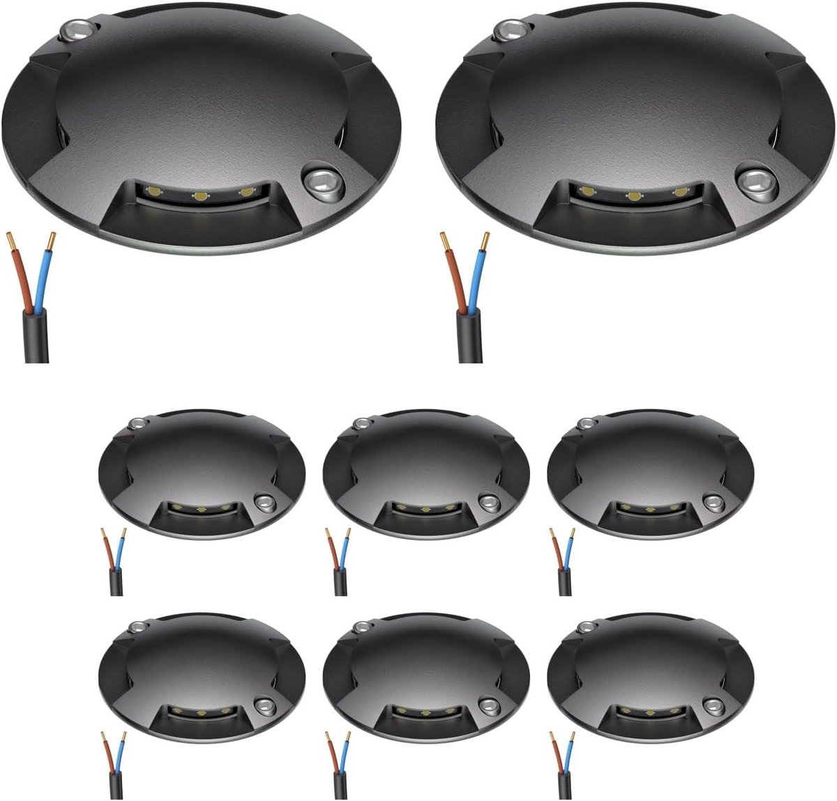 Grondlamp LED Rond - Buitenverlichting Pad - Markeringslicht Tuin - Beloopbaar 1000kg - 70mm Diameter - Antraciet