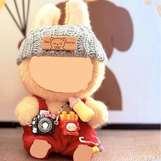 Poppenkleding Set - Poppenoutfit 3-delig - Poppen Aankleden - Met Hoedje Camera - 17cm Poppen - Rood — afbeelding 5