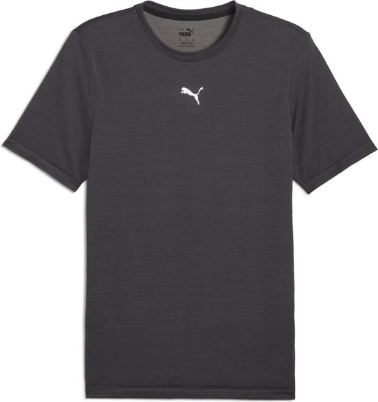 PUMA M TAD TECH Seamless Tee Heren sportshirt - Galactic Gray-PUMA Black-Tonal Jacquard