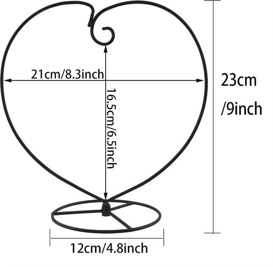 Hartvormige Ornament Display Stand - Set van 2 - Metalen Standaard voor Vriendschap en Decoratie van Hart — afbeelding 2