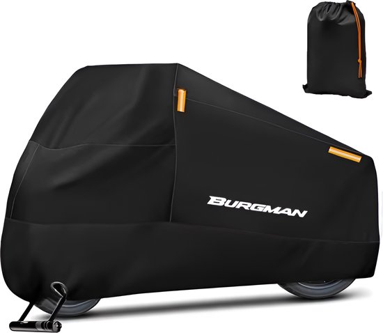 E-shop4u® - Motorhoes - Waterdicht - Outdoor Regen Protector Covers - UV Bescherming - Burgman 400/650/125 - 4XL for 230-260cm - Zwart Met logo