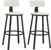 Bol.com Barkruk set van 2 industrieel design vintage wit en zwart aanbieding