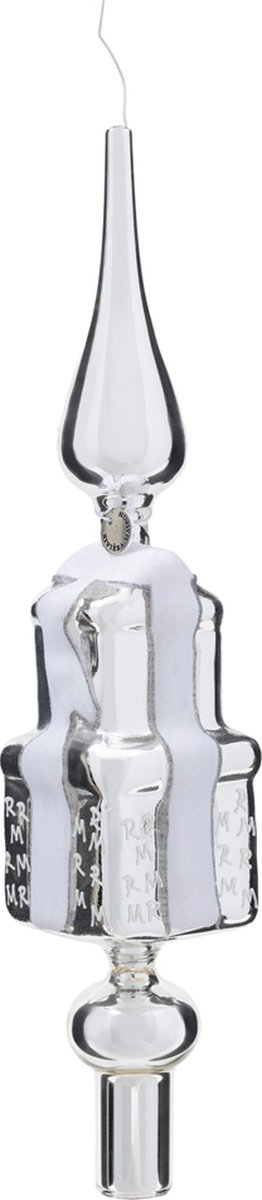 Riviera Maison Kerstboom Piek Zilver - RM Christmas Present Kerstboomdecoratie - Glas - (ØxH) 7x34