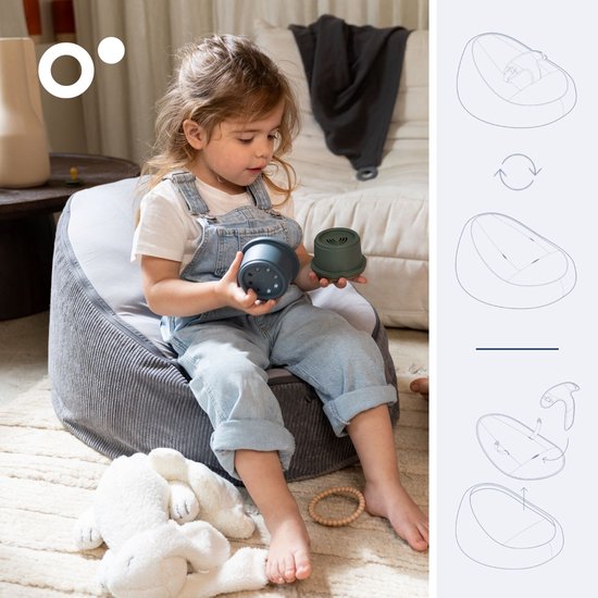 Doomoo Seat'n Grow - De Comfortabele en Evoluerende Zitzak voor Je Baby -Van Geboorte tot 25 kg - Oeko-tex microbeads - Anthracite van Doomoo — afbeelding 5