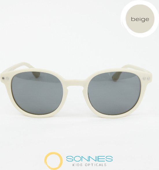 Sonnies - Kinderzonnebril Palermo Beige - Leeftijd 7-12 jaar - gepolariseerde glazen voorzien van UV400 bescherming - lichtgewicht frame - buigzaam en flexibel - jongens en meisjes - kinder zonnebril - kleur donker beige van Sonnies — afbeelding 2