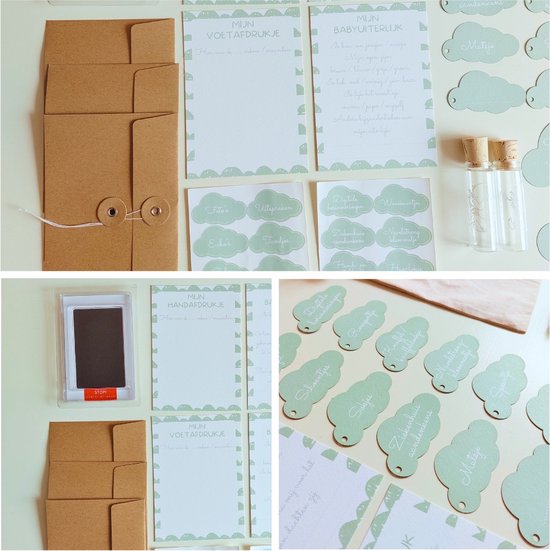Gepersonaliseerde My Baby Memory Box groen | 30-delig Baby Herinneringen Doos | Kraamcadeau met naam | Baby Geschenkset | Persoonlijk cadeau baby — afbeelding 3