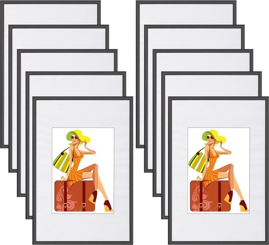 PH PandaHall Set van 4 fotolijstjes, 22 x 22 x 4,4 cm, schaduwbox