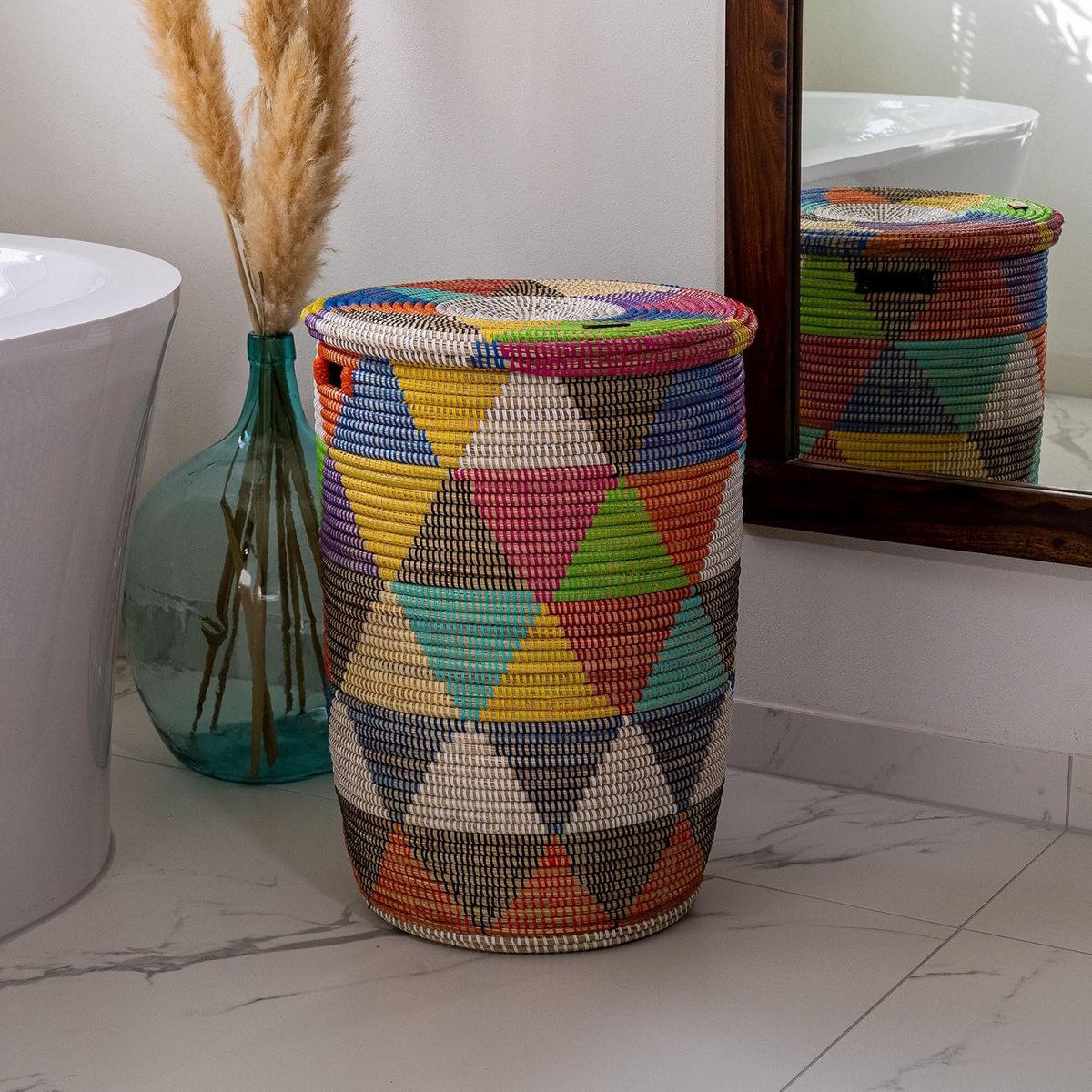 Goedkoopste Selbro ® Extra grote wasmand met deksel voor efficiënte wasverzameling, 80 L Capaciteit