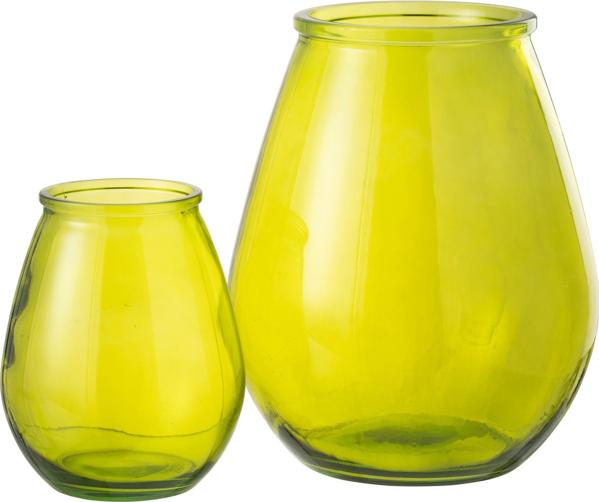J-Line vaas Egg - glas - geel - large