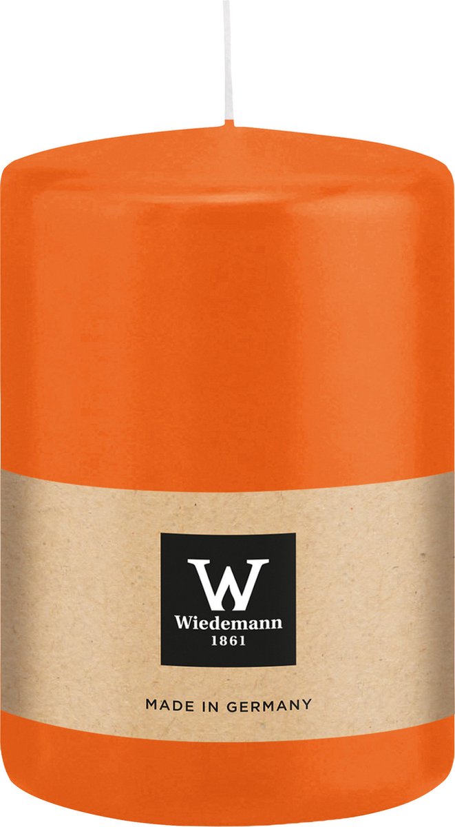 Wiedemann Cilinderkaars/stompkaars groot - oranje - 15 x 10 cm - 113 branduren - zuilkaarsen