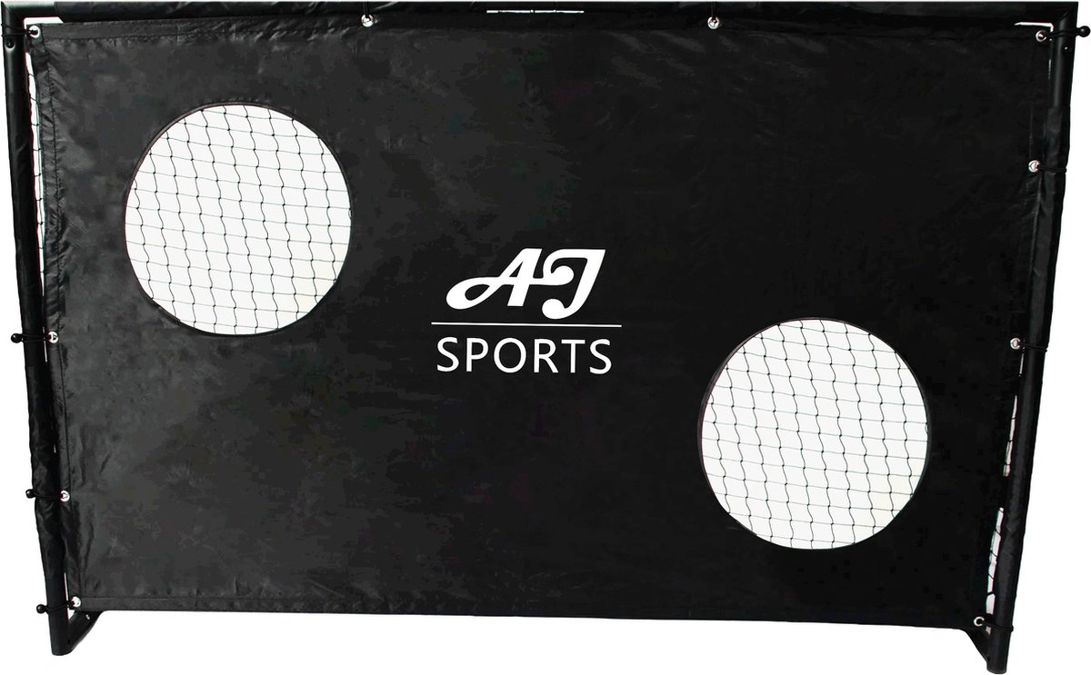 AJ-Sports Voetbaldoel met Doelwand - 180x120x60cm - Voetbalgoal - Goals - Voetbaltraining - Stalen buizen - 2 Schietgaten - Snelle montage - Zwart — afbeelding 16