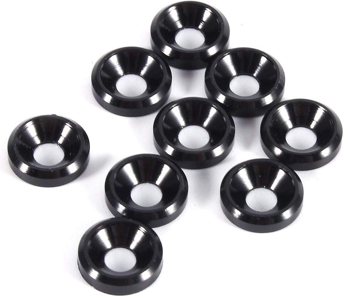 Verzonken Ring M4 - 10Pcs Zwart Aluminium - Geanodiseerd M3 .