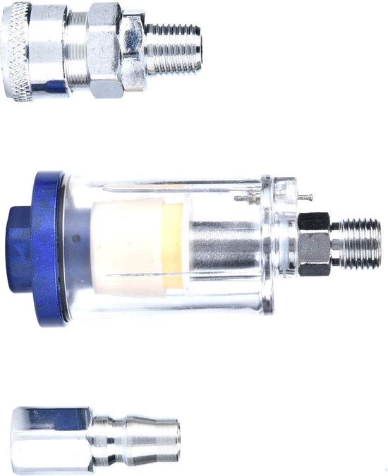 Waterafscheider Perslucht, 1/4 Perslucht Waterafscheider, Compressor Waterafscheider Met Snelkoppeling voor Filterdrukregelaar, Persluchtregelaar Van Aluminiumlegering