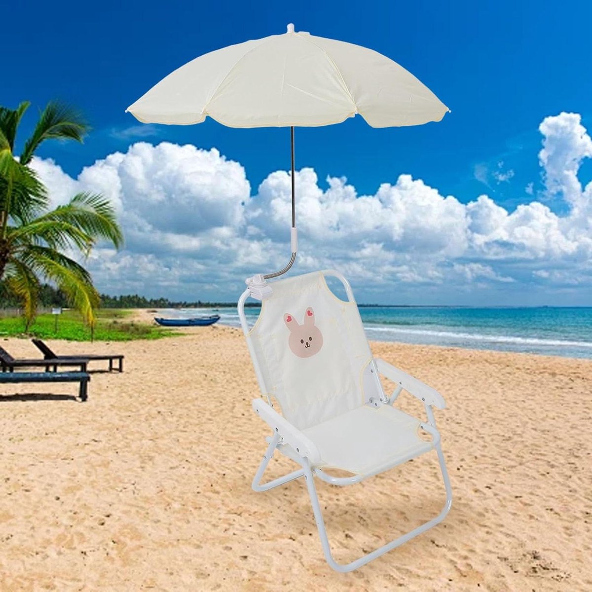Opvouwbare Kinderstrandstoel Schattige Cartoon Dierenprintparaplu Draagbare Strandvakantie Picknickparken-Concerten .