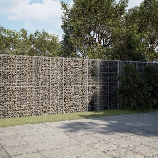 vidaXL - Gabion - 400x50x200 - cm - galvanisé - fer - argent