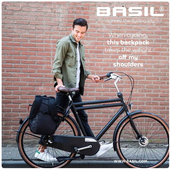 Basil Flex Fietsrugzak - Enkele fietstas - 17 liter - Zwart van Basil — afbeelding 2